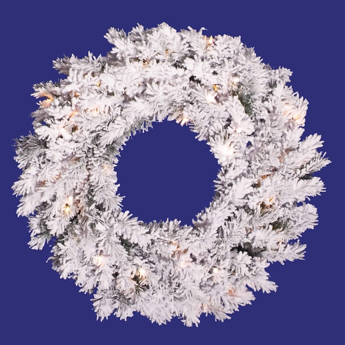 30   Flocked Alaskan Pine Wreath 120 Tips