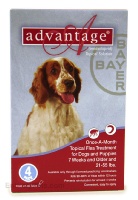 Picture of Bayer ADVANTAGE4-RED Advantage 4 Pack Dog 21-55 Lbs. - Red