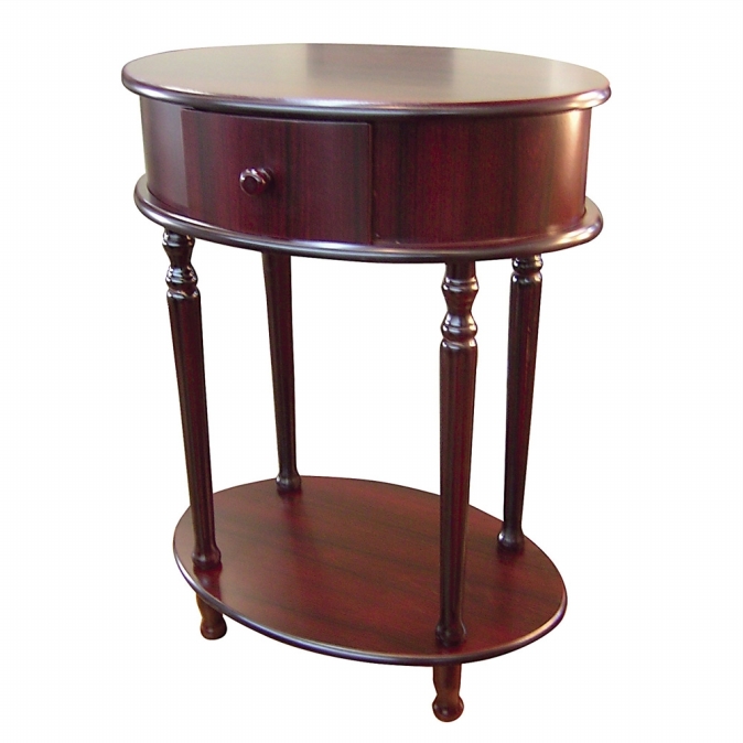 Ore International H-114 Oval Side Table - Cherry -28