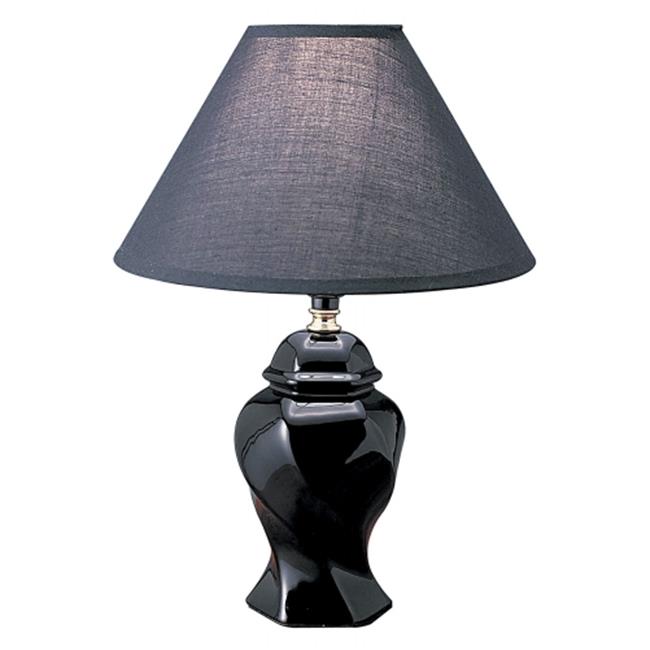 Ore International 606BK Ceramic Table Lamp - Black