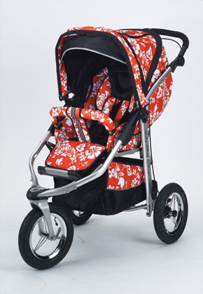 Picture of Baby Bling Design Company BBMR333P Metamorphosis All Terrain Jogging Stroller in Mariposa Red