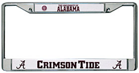 Picture of Alabama Crimson Tide License Plate Frame Chrome