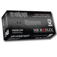 Picture of Micro Flex MFXMK296-XL MidKnight Black Powder-Free Nitrile Examination Gloves - XL