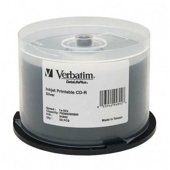 Verbatim 52x CD-R Media - 700MB - Ink Jet Printable - 120mm Standard