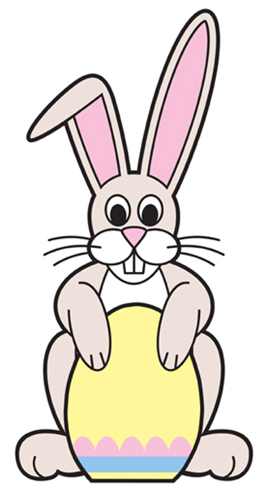 Picture of Advanced Graphics 669 Easter Bunny With Egg Sign Board Life-Size Cardboard Stand-Up