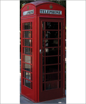English Phone Booth Life-Size Cardboard Stand-Up