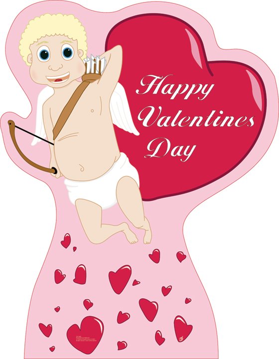 Cupid With Hearts Life-Size Cardboard Stand-Up