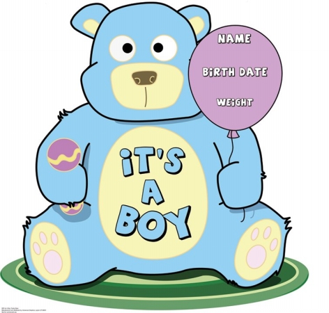 Its A Boy Teddy Bear Life-Size Cardboard Stand-Up