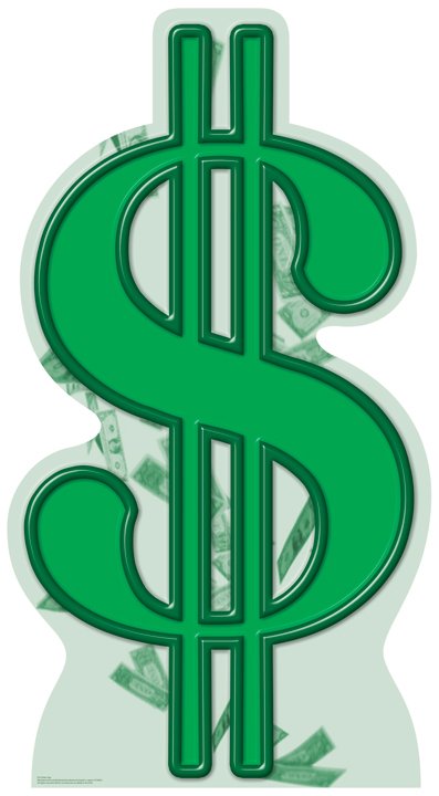 Dollar Sign Life-Size Cardboard Stand-Up
