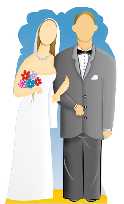 Picture of Advanced Graphics 545 Wedding Couple Stand-In Life-Size Cardboard Stand-Up