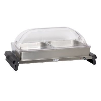 Picture of BroilKing NBS-2RT Professional Double Buffet Server with Stainless Base and Rolltop Lid