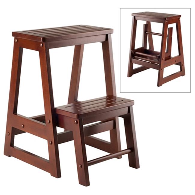 Winsome 94022 - Folding Step Stool - Walnut Solid - Composite Wood