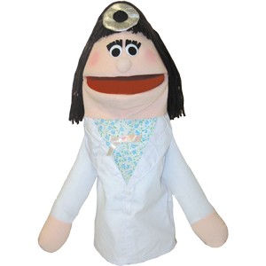 Picture of Get Ready 434C doctor puppet- female- Caucasian- 18 inch