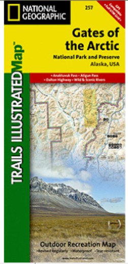 National Geographic TI00000257 Map Of Gates Of The Arctic - Alaska
