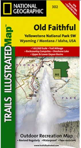 Picture of National Geographic TI00000302 Map Of Yellowstone SW-Old Faithful - Wyoming