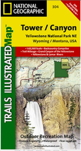 Picture of National Geographic TI00000304 Map Of Yellowstone NE-Tower-Canyon - Wyoming