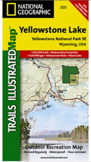 Picture of National Geographic TI00000305 Map Of Yellowstone SE-Yellowstone Lake - Wyoming