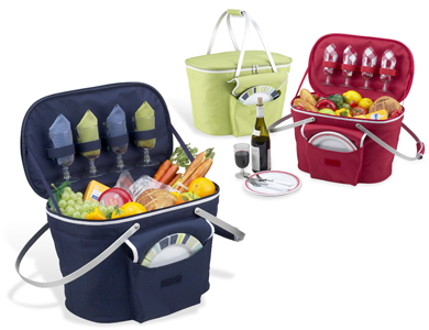Picture of Picnic at Ascot 401-B Collapsible Insulated Picnic Basket in Navy