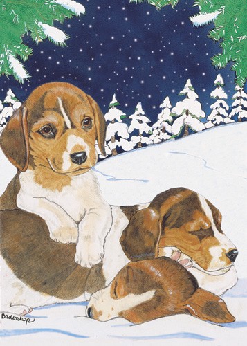 C822 Holiday Boxed Cards- Beagle
