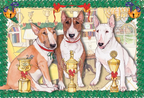 Picture of Pipsqueak Productions C985 Holiday Boxed Cards- Bull Terrier