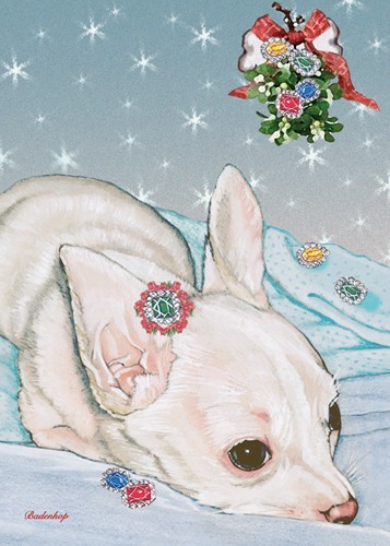 Picture of Pipsqueak Productions C525 Holiday Boxed Cards- Chihuahua White