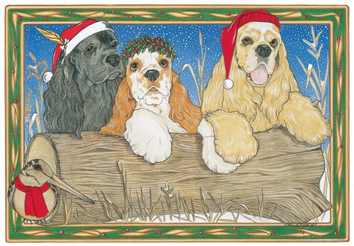 Holiday Boxed Cards - Cocker Spaniel American Mix