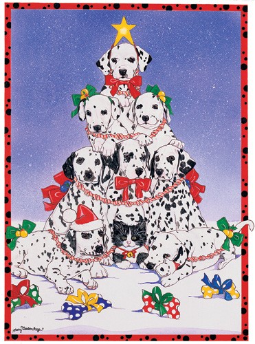 Picture of Pipsqueak Productions C472 Holiday Boxed Cards- Dalmatians