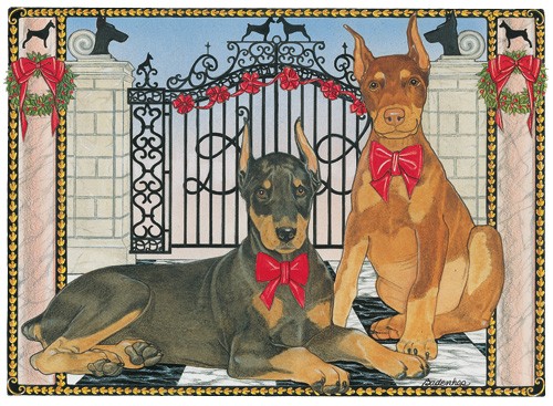 Holiday Boxed Cards- Doberman