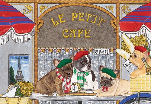 Picture of Pipsqueak Productions C971 Holiday Boxed Cards- French Bull Dogs