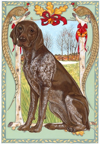 Picture of Pipsqueak Productions C951 Holiday Boxed Cards- German Pointer