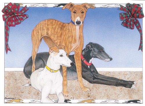 C867 Holiday Boxed Cards- Greyhounds