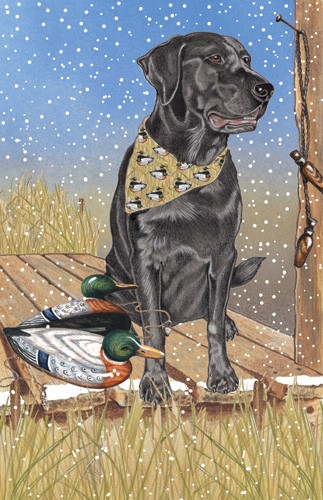 Picture of Pipsqueak Productions C984 Holiday Boxed Cards- Labrador Black