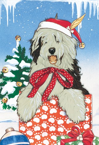 C829 Holiday Boxed Cards- Old English Sheepdog