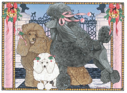 Picture of Pipsqueak Productions C479 Holiday Boxed Cards- Poodles Mix