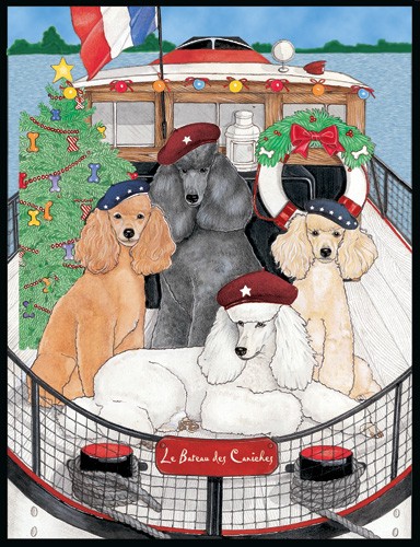 Picture of Pipsqueak Productions C981 Holiday Boxed Cards- Poodles Standard