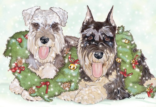 C823 Holiday Boxed Cards- Schnauzer