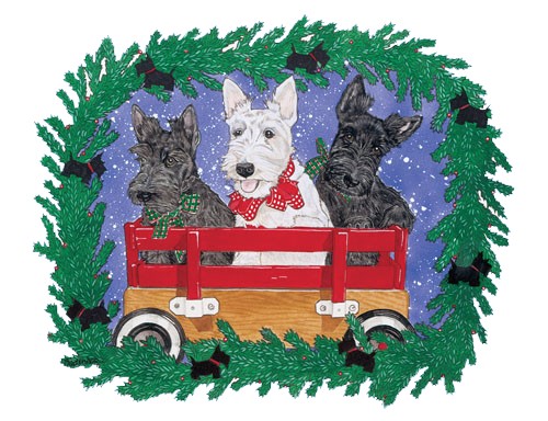 Holiday Boxed Cards- Scottish Terriers