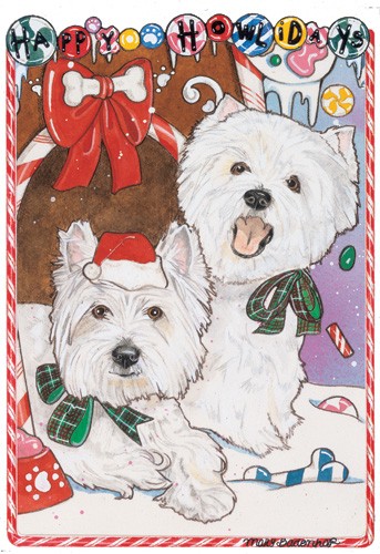Picture of Pipsqueak Productions C926 Holiday Boxed Cards- West Highland Terriers