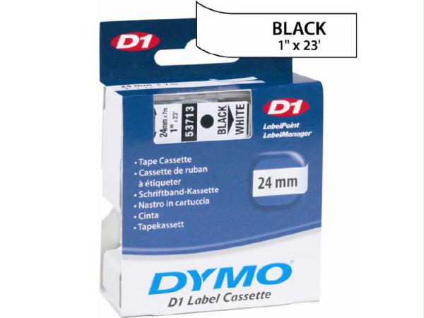 Picture of Sanford LP 53713 24mm Dymo D1 Tape - Black/Silver