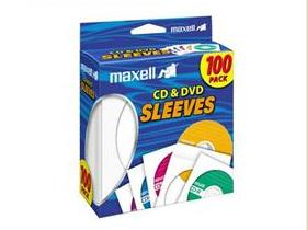 Picture of Maxell 190133 White Cd/Dvd Sleeves 100Pk