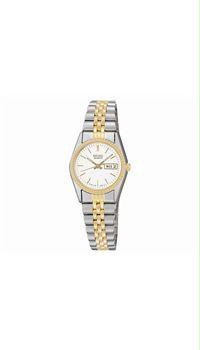 Seiko SWZ054 Ladies White Dial Two Tone Bracelet Watch