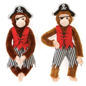 Picture of DD Discounts Monkey Pirate Plush Toys - 16, 2 Colors Case of 24