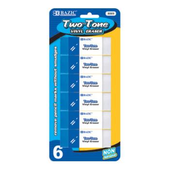 Picture of DDI 311302 Pencil Erasers - Two-Tone, Vinyl, 4 Pack Case of 72