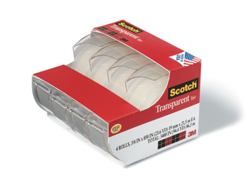 Picture of 3M Company MMM4184 Scotch Transparent Tape 4 Pack-0.75 X 850