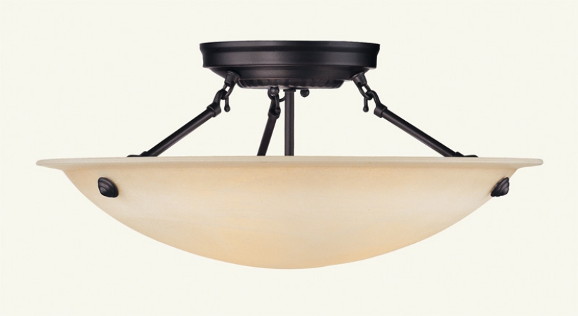 Home Basics Semi-Flush Mount- Bronze