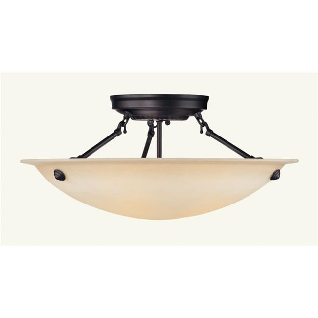 Livex 5626-07 Home Basics Semi-Flush Mount- Bronze