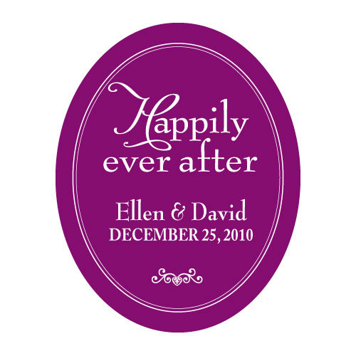 Personalized Happily Ever After Frame Wedding Favor Sticker W8794 Quantity of 1