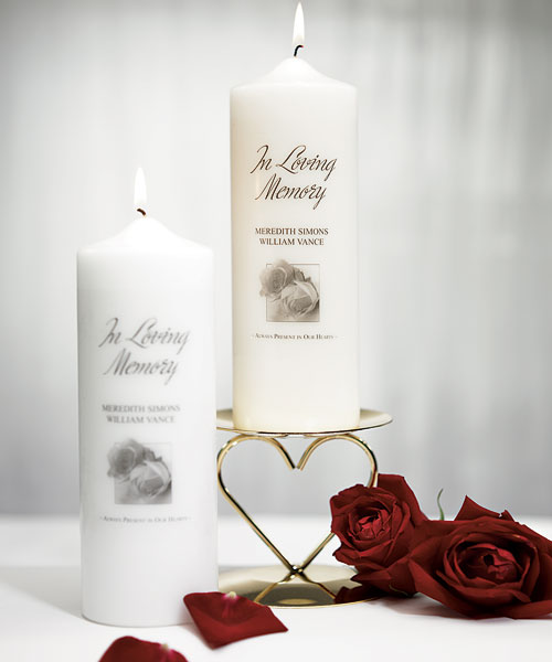 Picture of Weddingstar 6177-79 Personalized Memorial Pillar Candle- Ivory