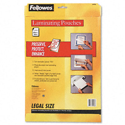Picture of Fellowes 52226 Laminating Pouches  3mm  14-1/2 x 9  50 Pack