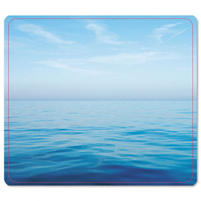 Picture of Fellowes 5903901 Recycled Mouse Pad  Nonskid Base  7-1/2 x 9  Blue Ocean